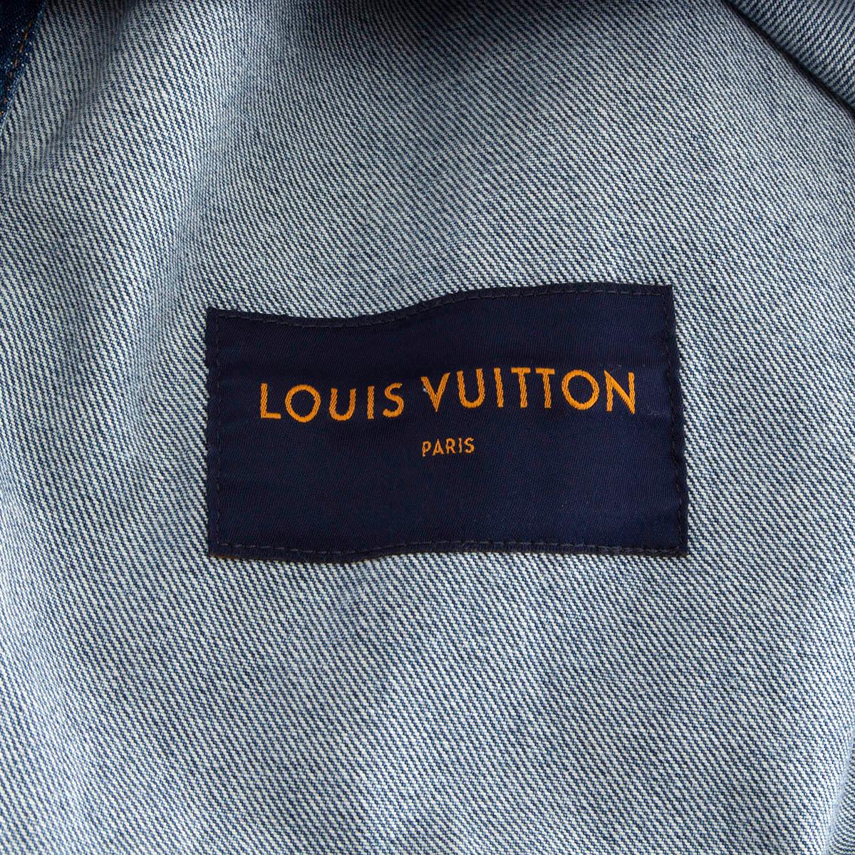 Women's LOUIS VUITTON blue FADED MONOGRAM OVERSIZED DENIM Jacket 50 XL UNISEX