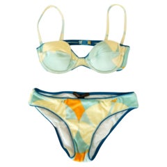 Louis Vuitton Blue Fleur Bathing Suit 228912 Bikini Set