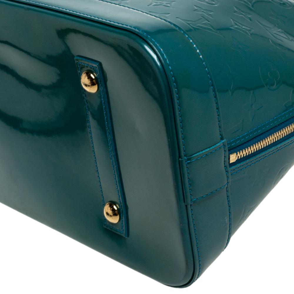 Louis Vuitton Blue Galactic Monogram Vernis Alma GM Bag 7