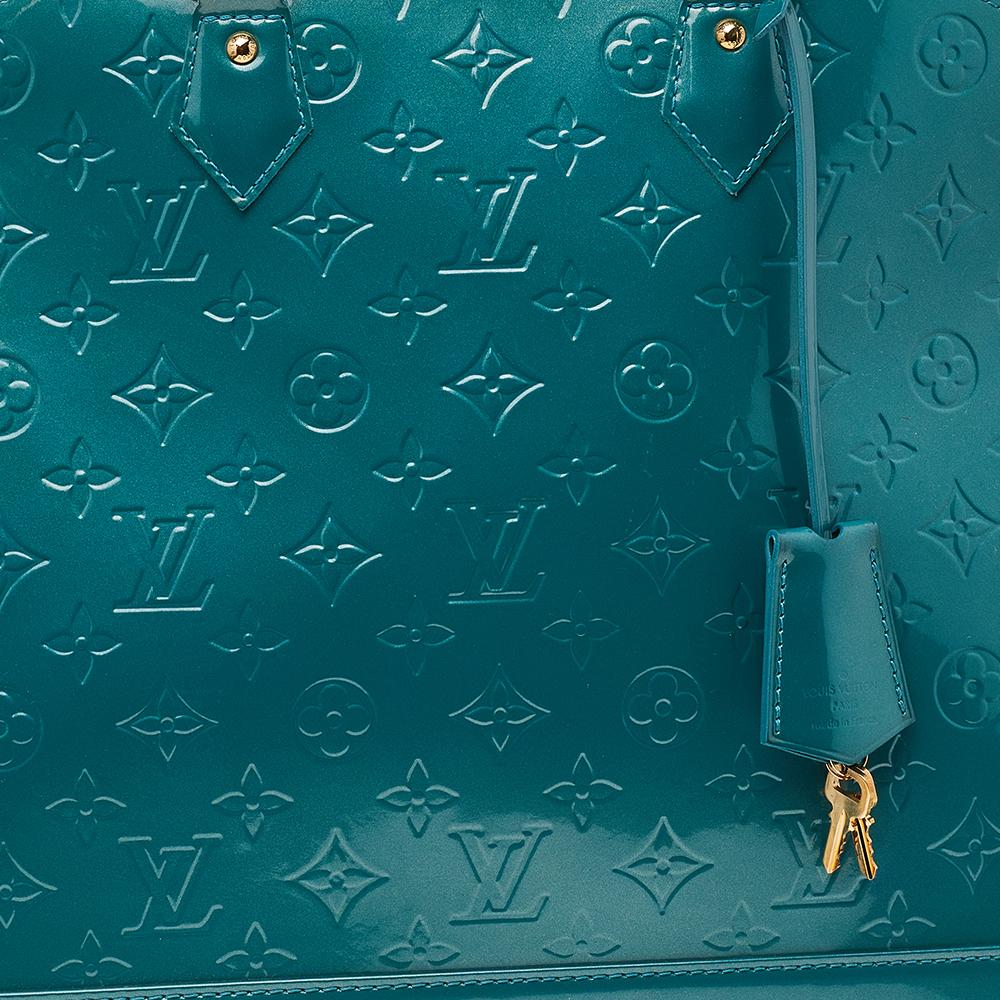 Louis Vuitton Blue Galactic Monogram Vernis Alma GM Bag 4