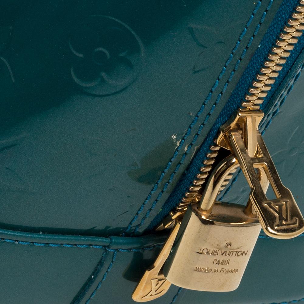 Louis Vuitton Blue Galactic Monogram Vernis Alma GM Bag 5