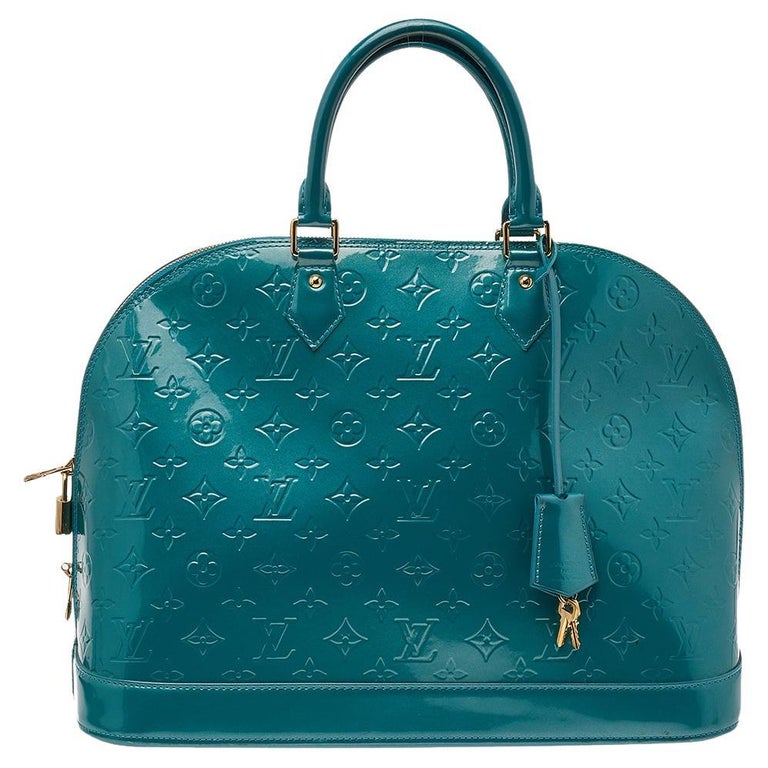 Louis Vuitton Blue Vernis Lisse And Brown Monogram Coated