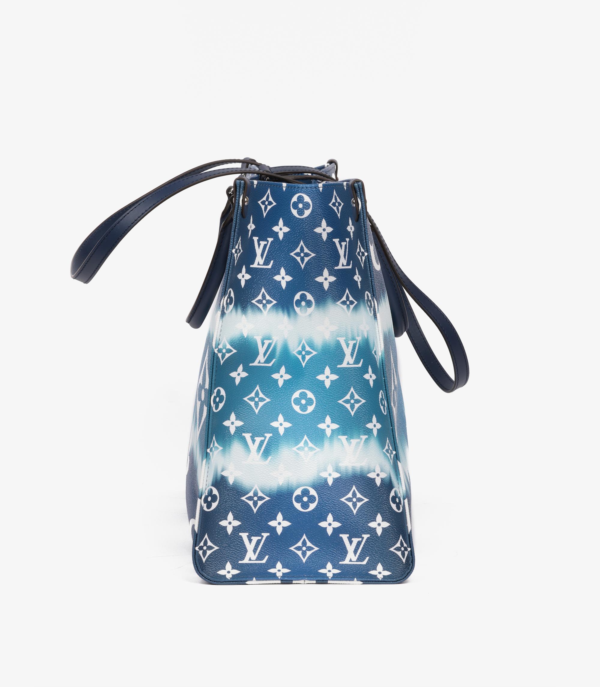 Women's or Men's Louis Vuitton Blue Giant Monogram Coated Canvas Escale Onthego GM