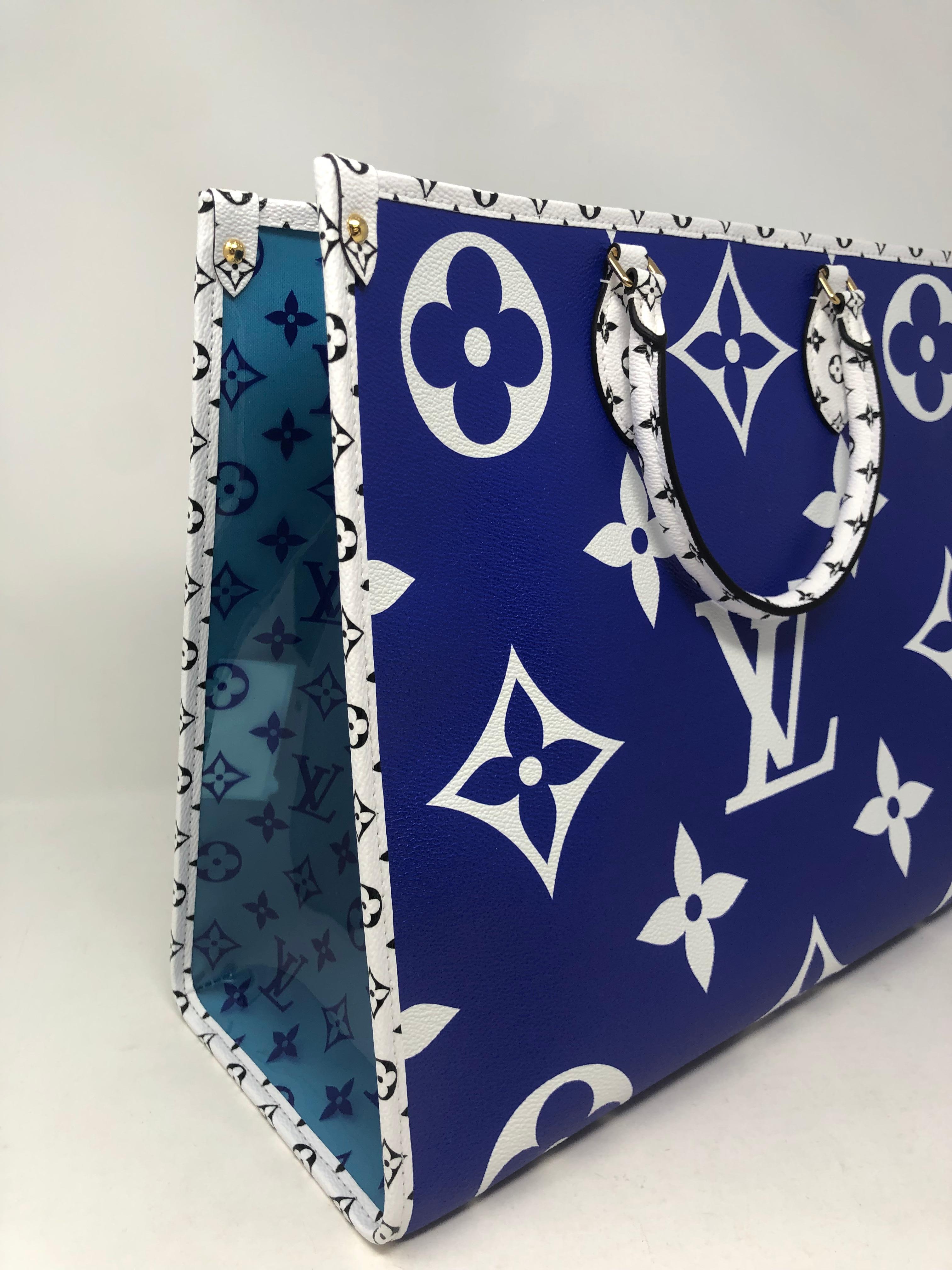 Louis Vuitton Blue Giant Monogram On The Go Santa Monica 8