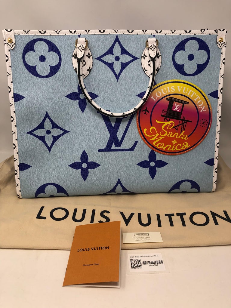 Louis Vuitton Blue Giant Monogram On The Go Santa Monica at