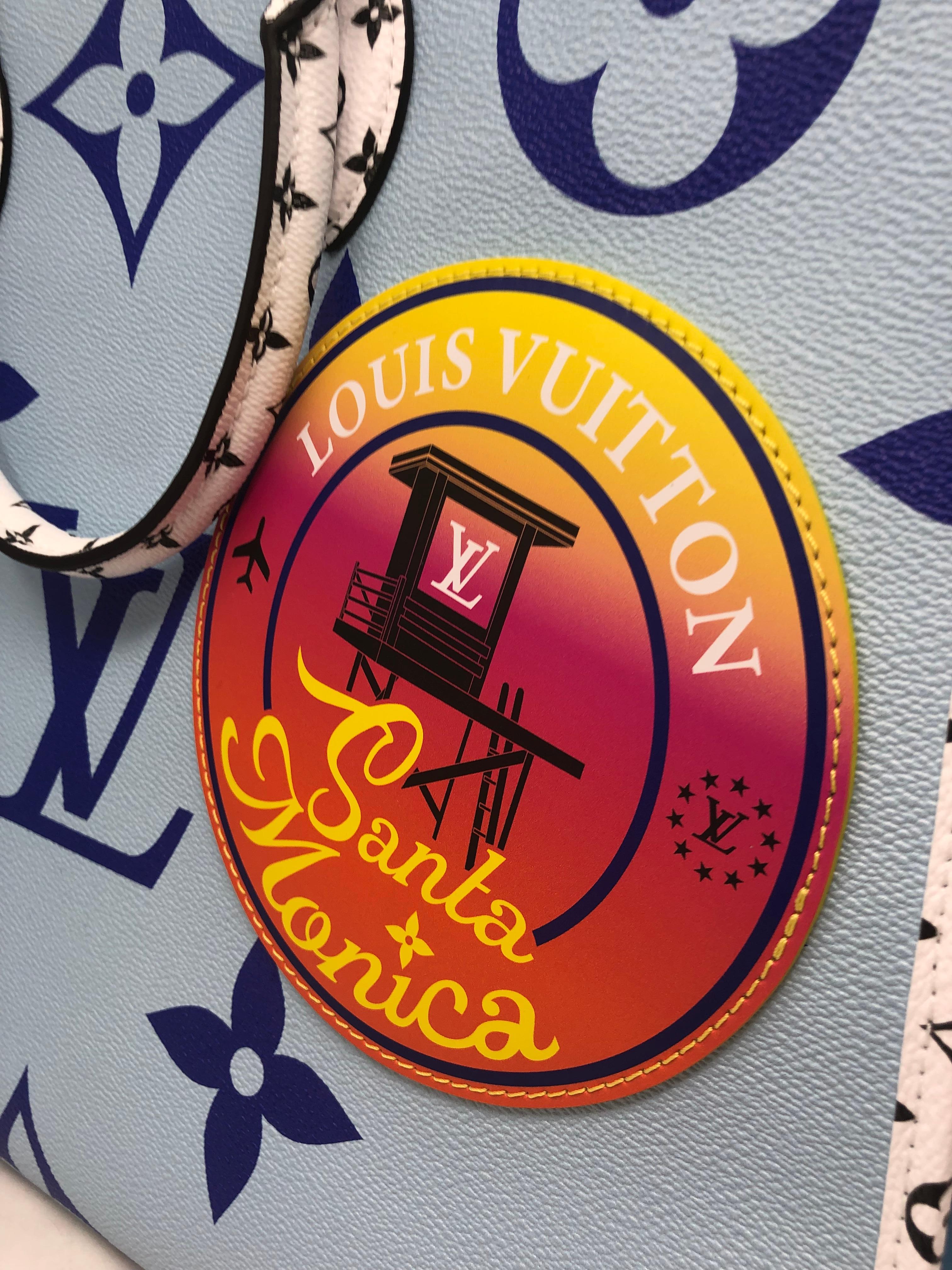 Louis Vuitton Blue Giant Monogram On The Go Santa Monica In New Condition In Athens, GA