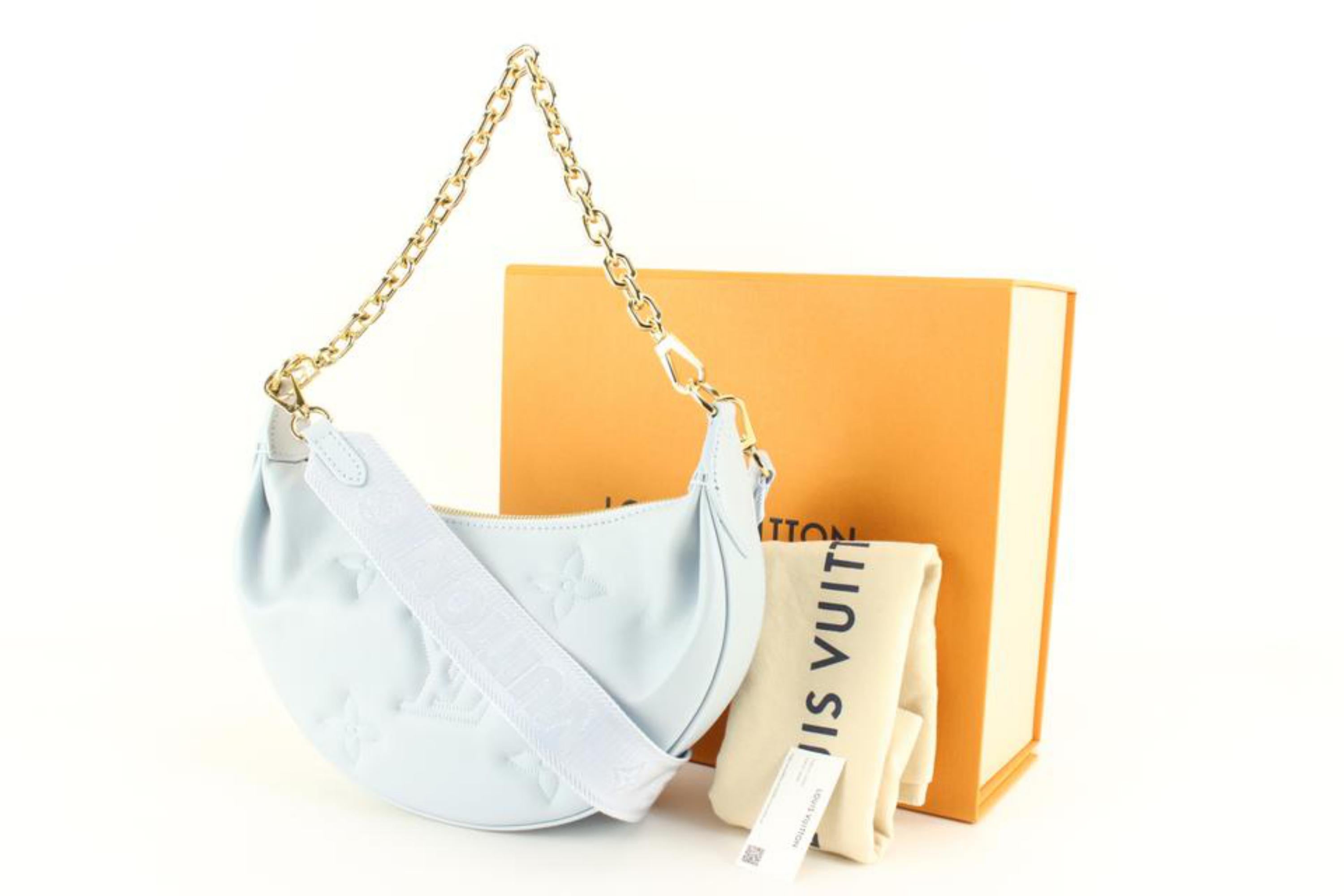 Louis Vuitton Blue Glacier Calf Bubblegram Over the Moon 2way Crossbody 89lk817s For Sale 7