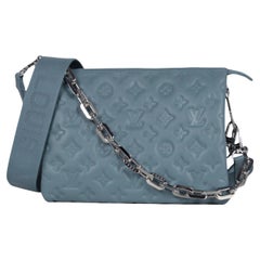 Louis Vuitton Blue and Red Embossed Lambskin Vuittamins Coussin PM