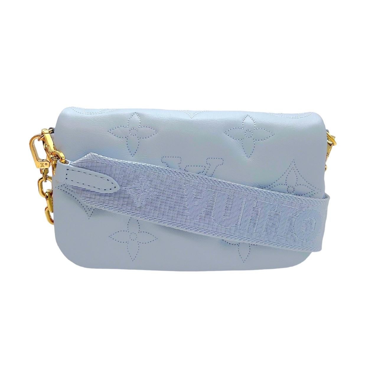 Louis Vuitton Blue Glacier Wallet on Strap Bubblegram 1