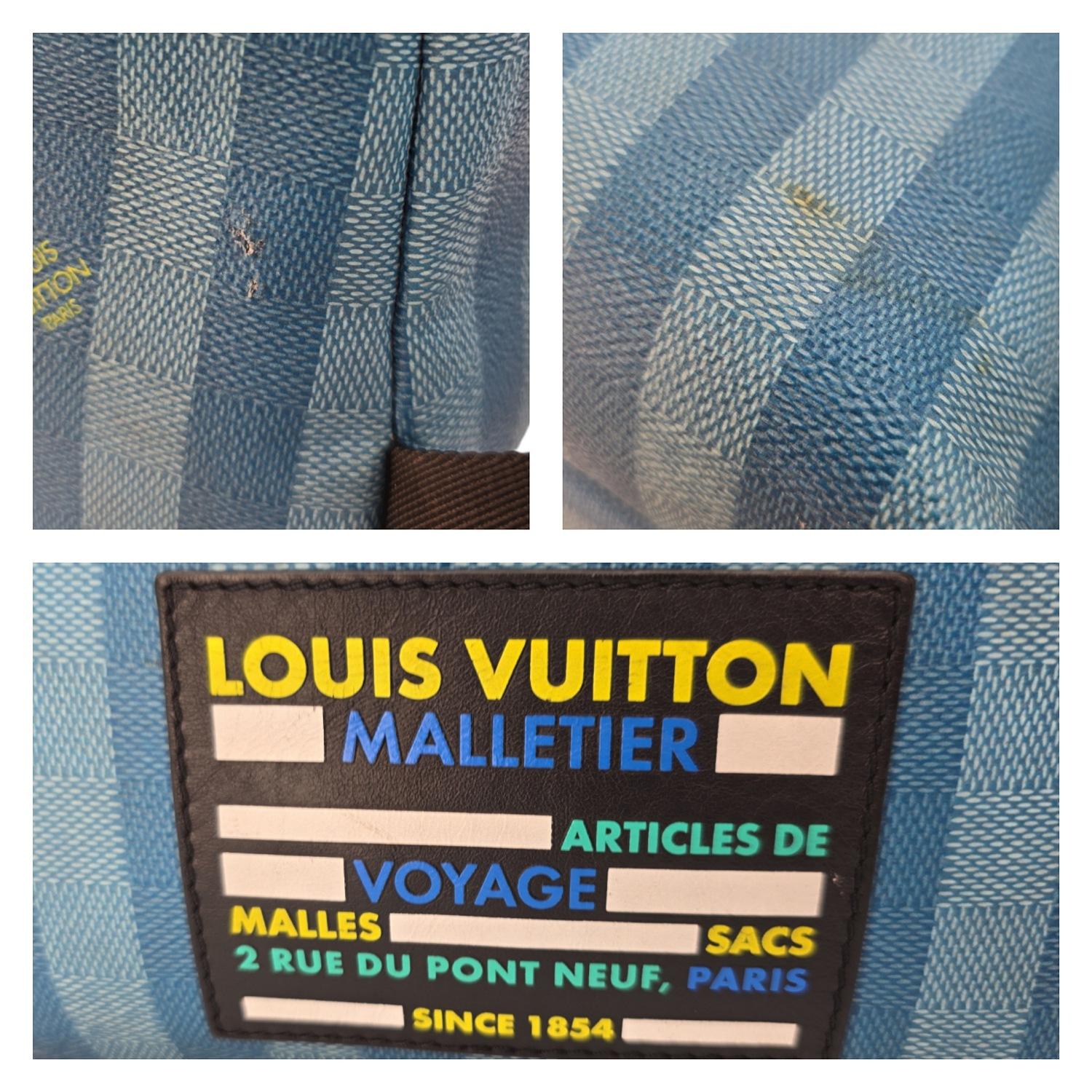 Louis Vuitton Blue Gradient Damier Stripes Discovery Backpack For Sale 4