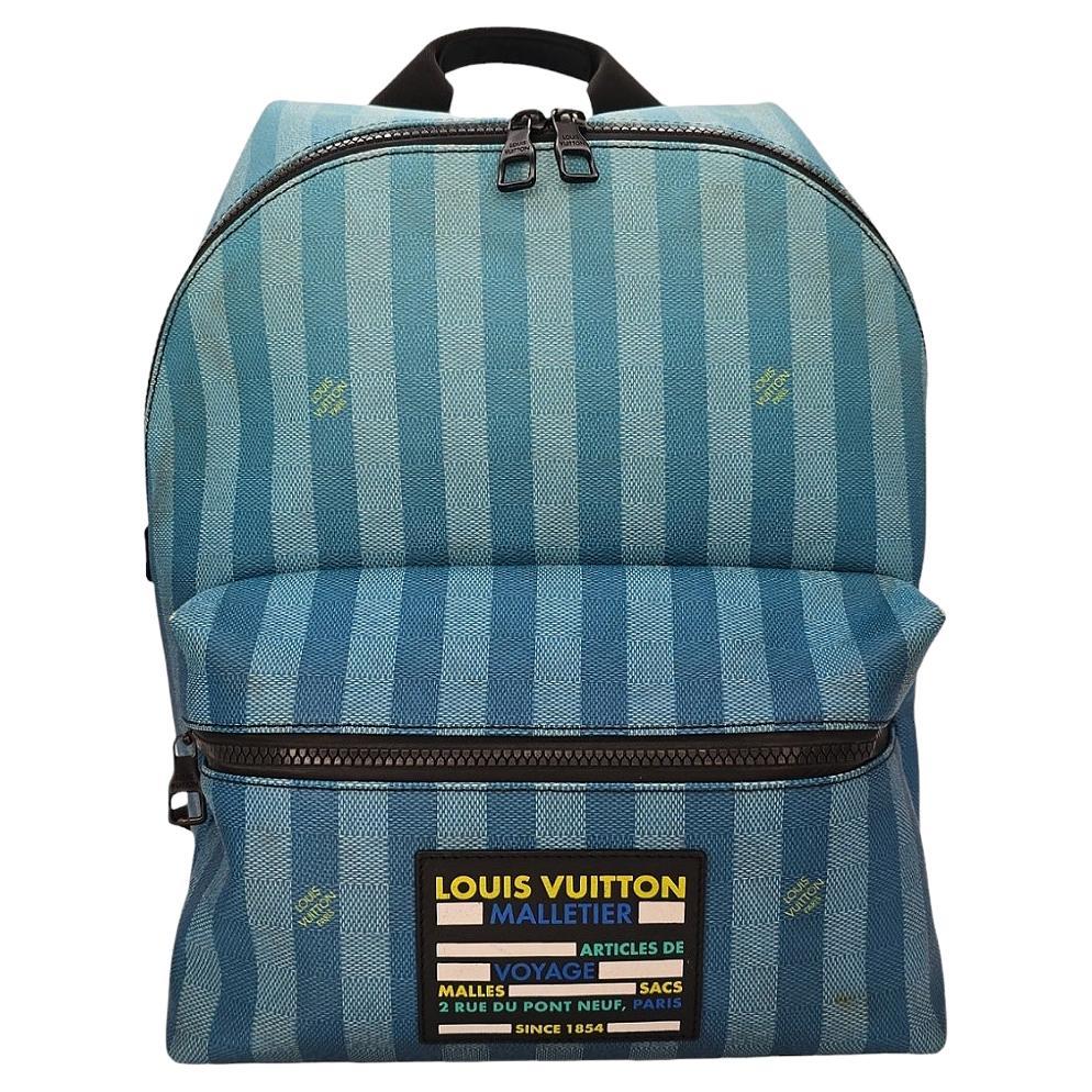 Louis Vuitton Blue Gradient Damier Stripes Discovery Backpack For Sale