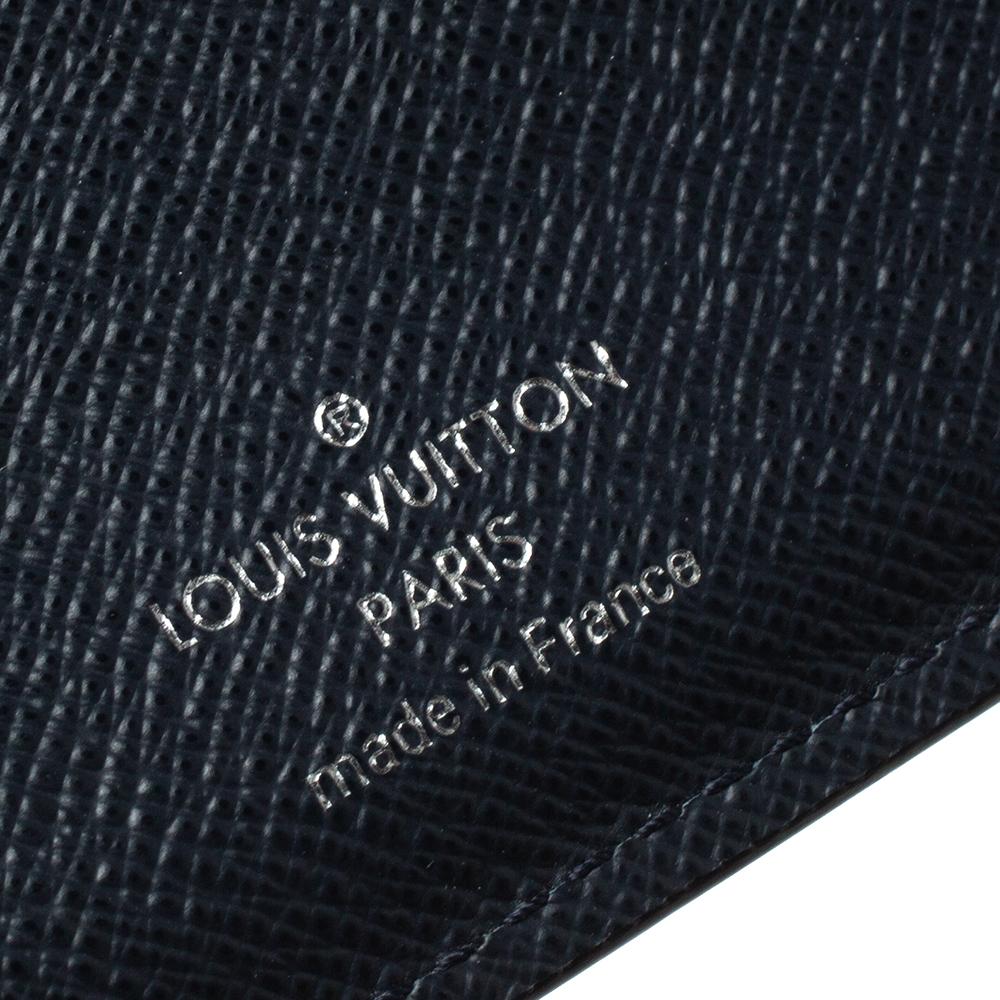Louis Vuitton Blue/Grey Epi Leather Canvas Patchwork Multiple Wallet In Good Condition In Dubai, Al Qouz 2