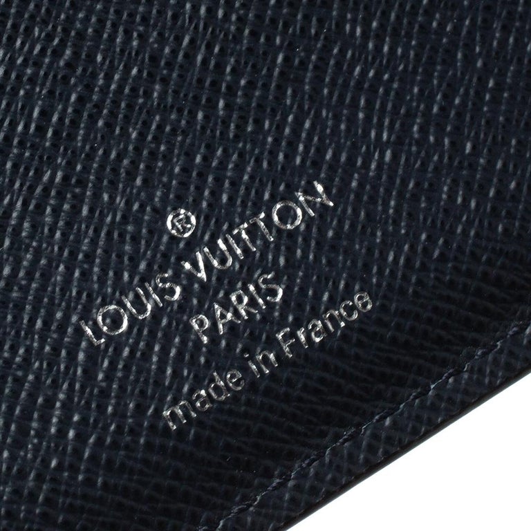 Louis Vuitton Blue/Grey Epi Leather Canvas Patchwork Multiple Wallet For Sale at 1stDibs