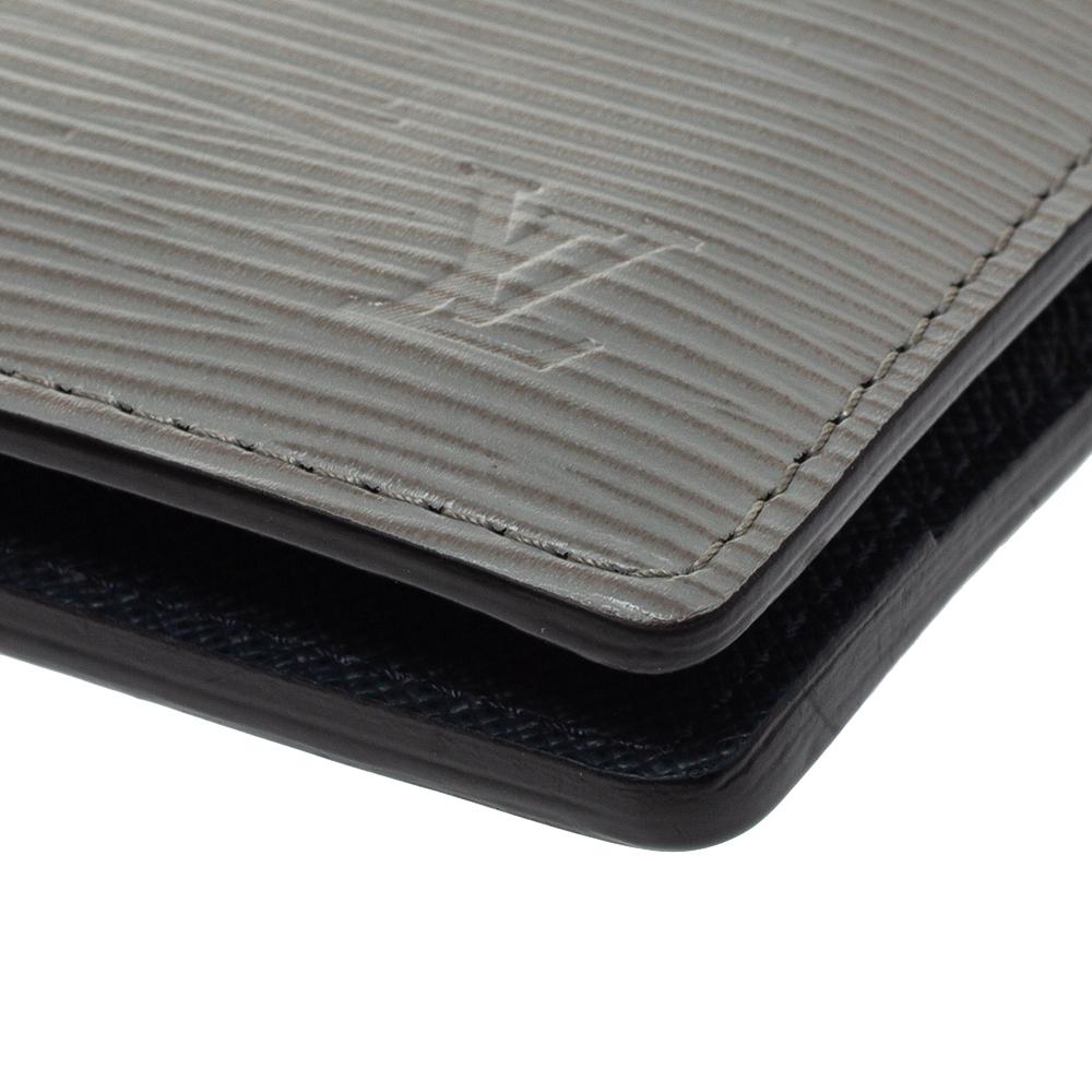 Louis Vuitton Blue/Grey Epi Leather Canvas Patchwork Multiple Wallet 1