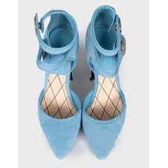 Louis Vuitton Pumps a punta in pelle di vitello blu 38