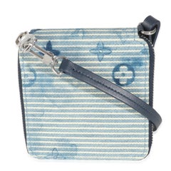 Louis Vuitton Blue Hickory Stripes Denim Monogram Watercolor Wallet On Strap