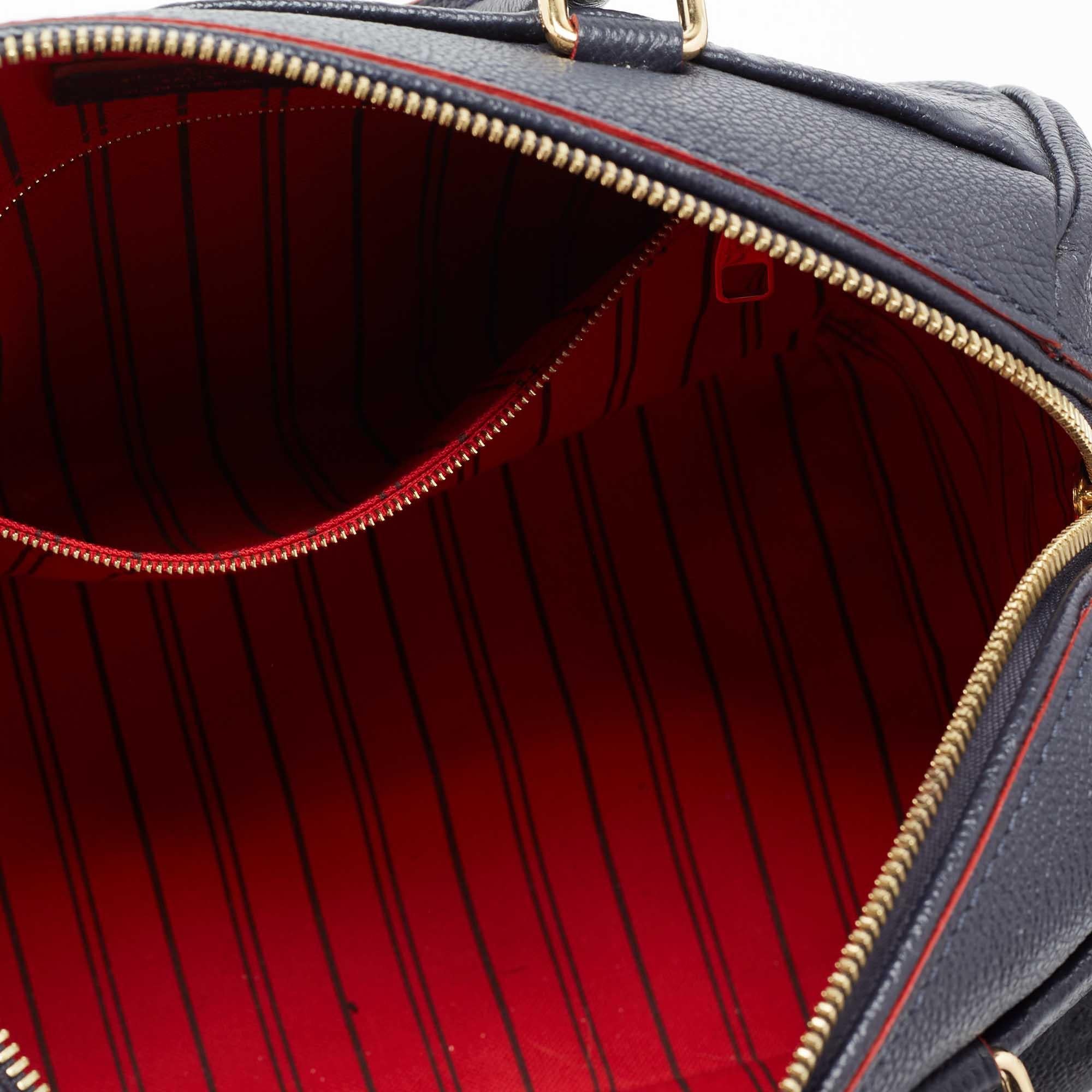 Louis Vuitton Blue Infini Monogram Empreinte Leather Speedy Bandouliere Bag 1