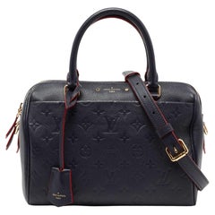 Louis Vuitton Blue Infini Monogram Empreinte Leather Speedy Bandouliere Bag