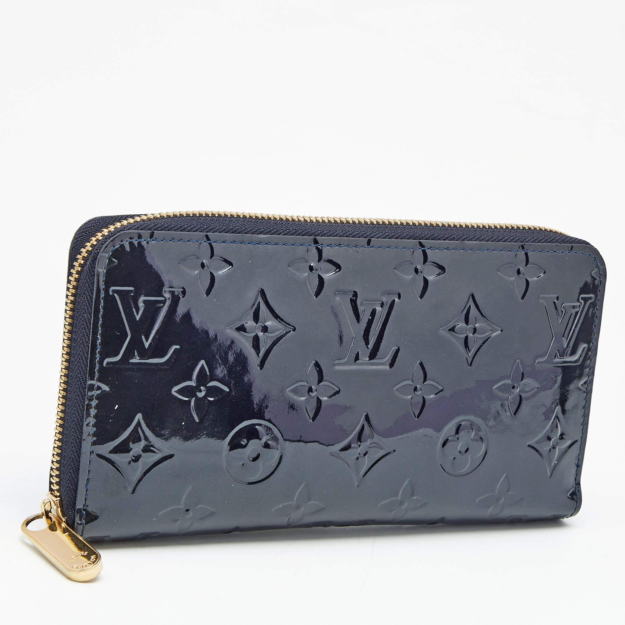 Gray Louis Vuitton Blue Infini Monogram Vernis Zippy Wallet