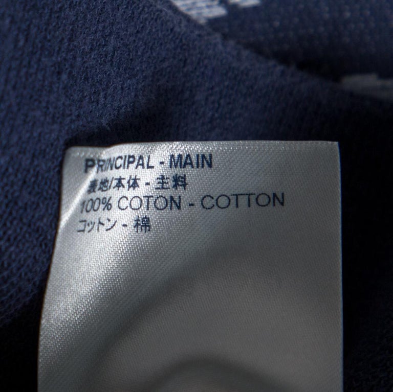 Louis Vuitton Blue Jacquard Cities Half Zip Sweater L at 1stDibs