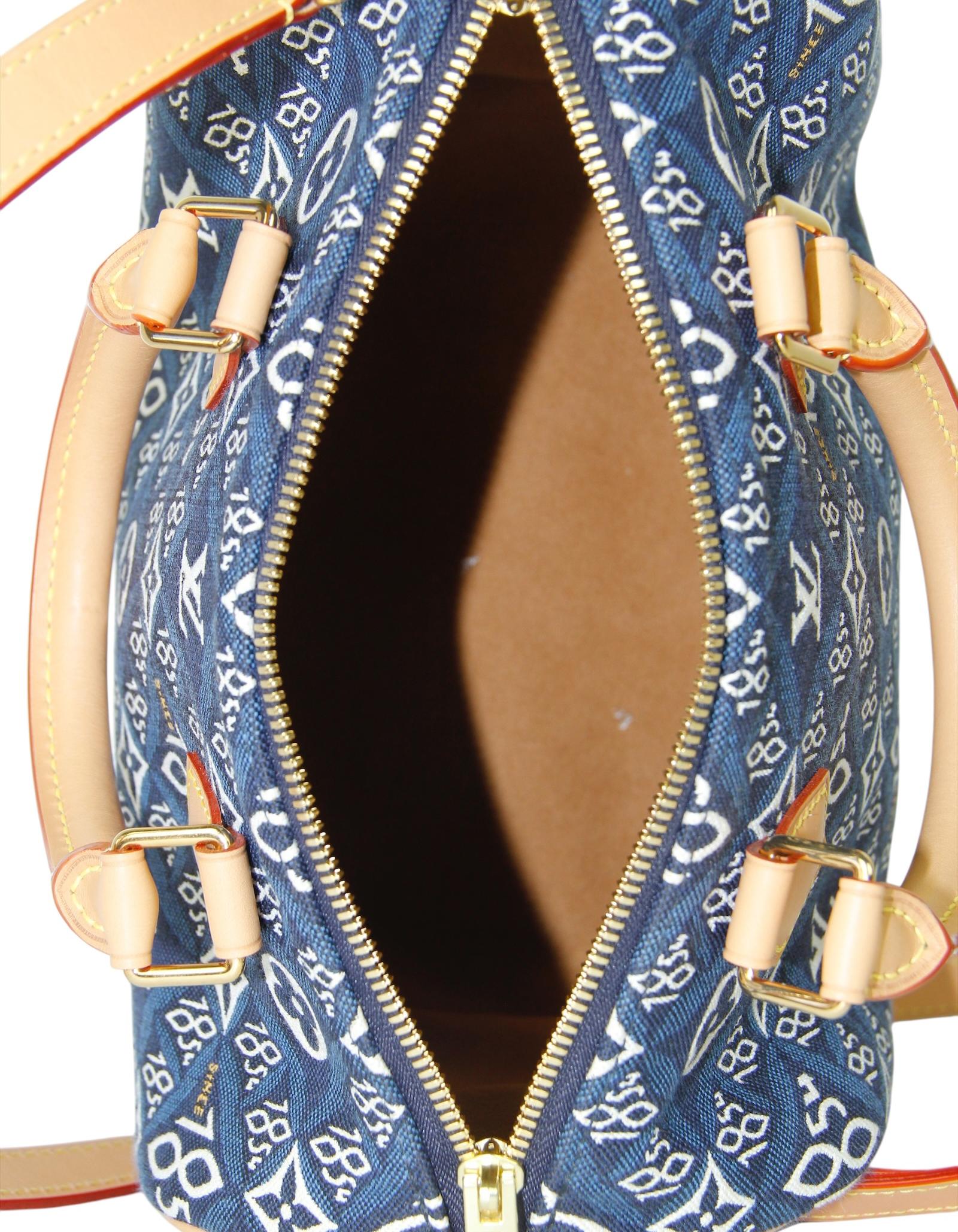  Louis Vuitton, sac Speedy Bandouliere 25 bleu jacquard depuis 1854 Pour femmes 