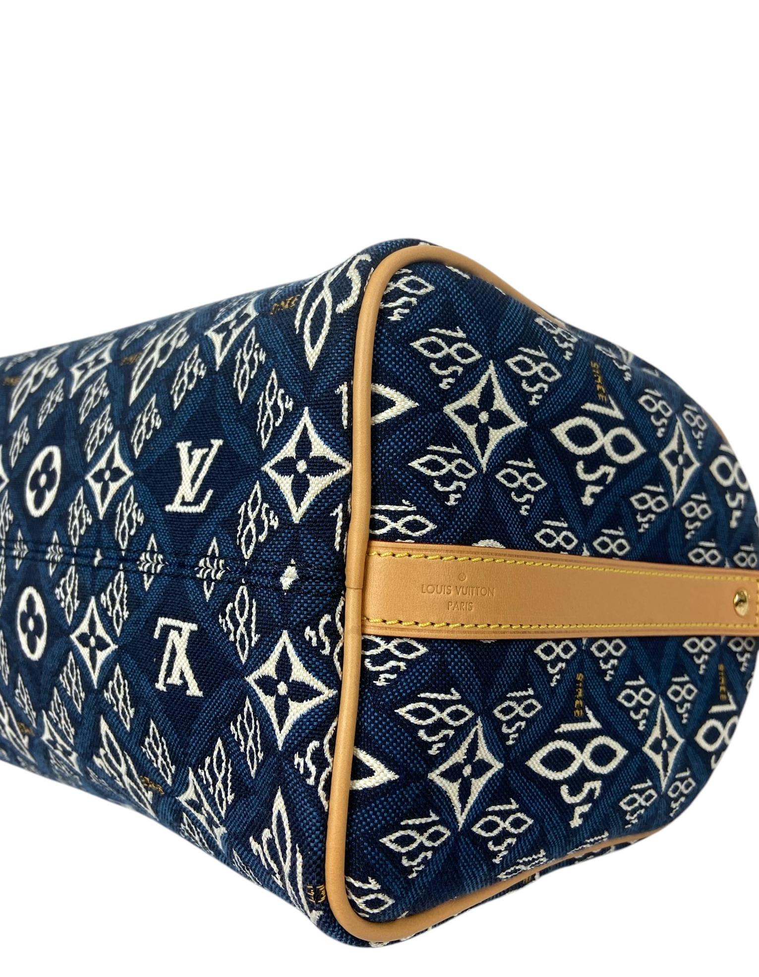 Louis Vuitton, sac Speedy Bandouliere 25 bleu jacquard depuis 1854 1