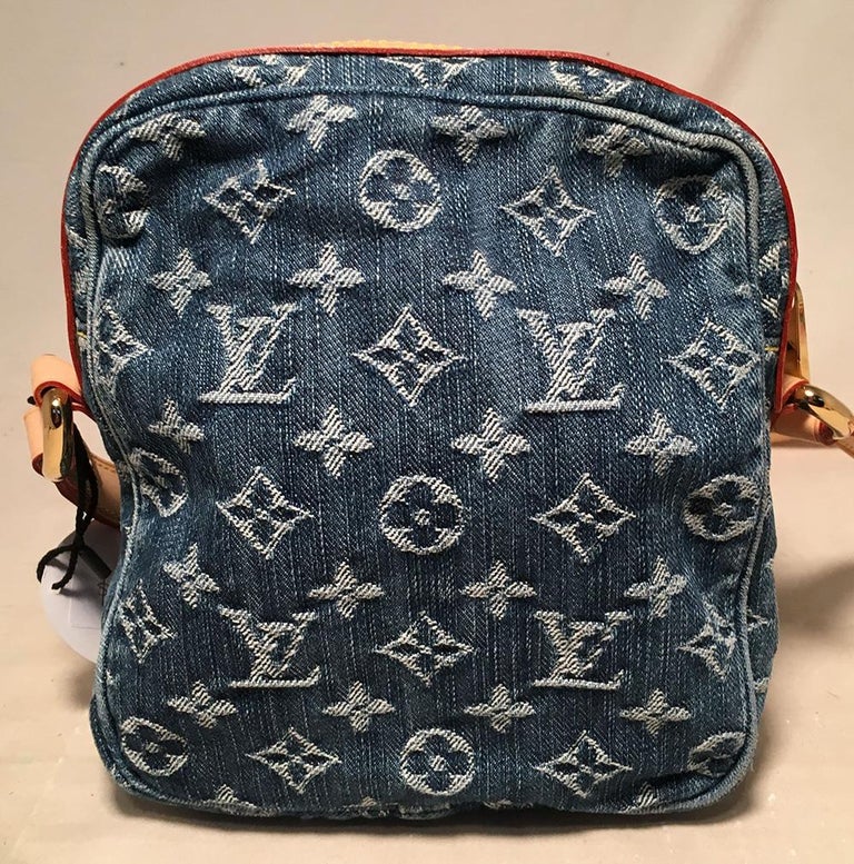 LOUIS VUITTON Monogram Denim XL Shoulder Bag Blue M95515 Purse 90178935