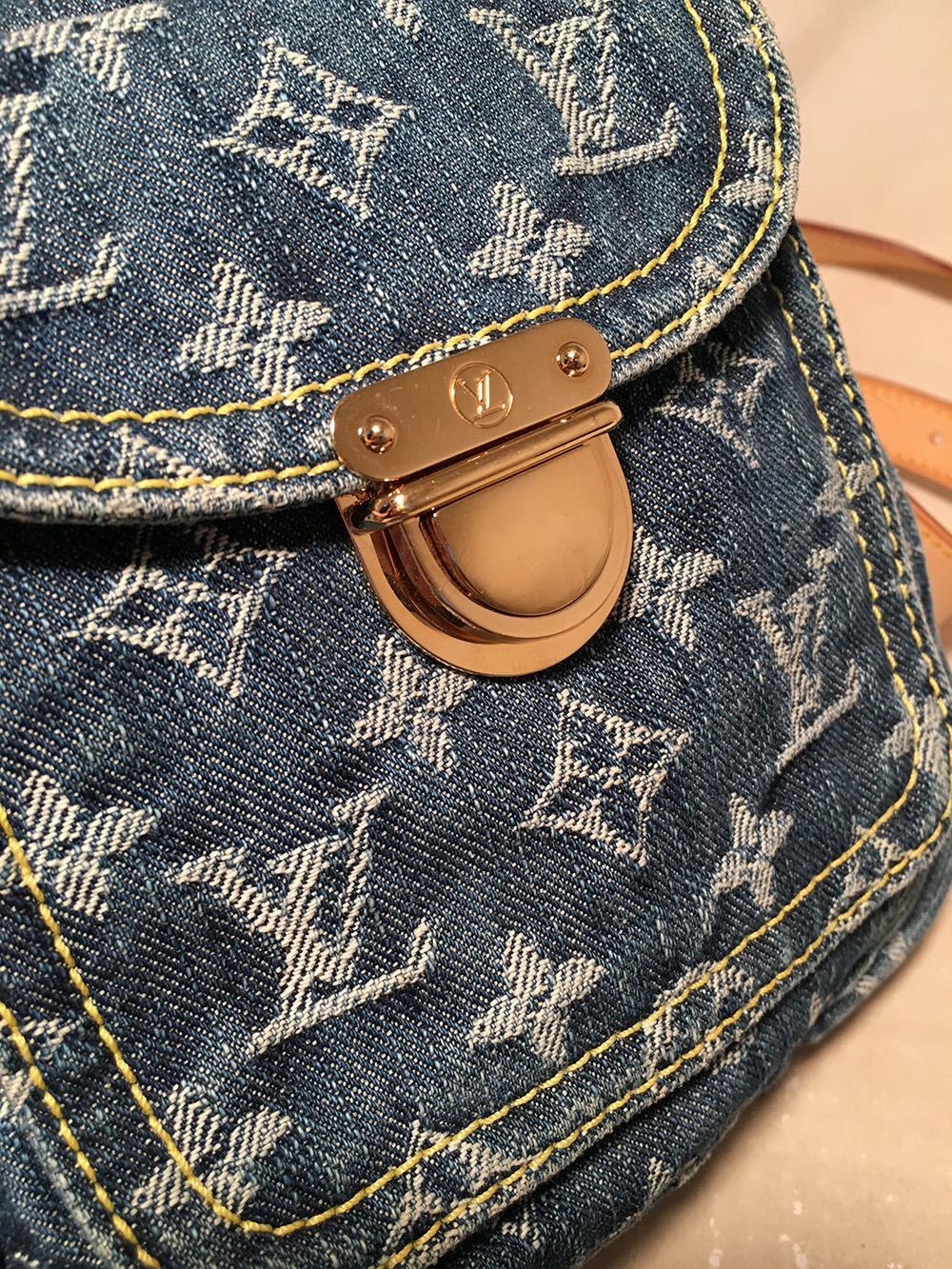 Black Louis Vuitton Blue Jean Denim Monogram Camera Crossbody Shoulder Bag