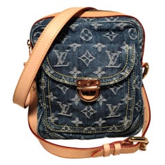 Louis Vuitton Blue Jean Denim Monogram Camera Crossbody Shoulder Bag