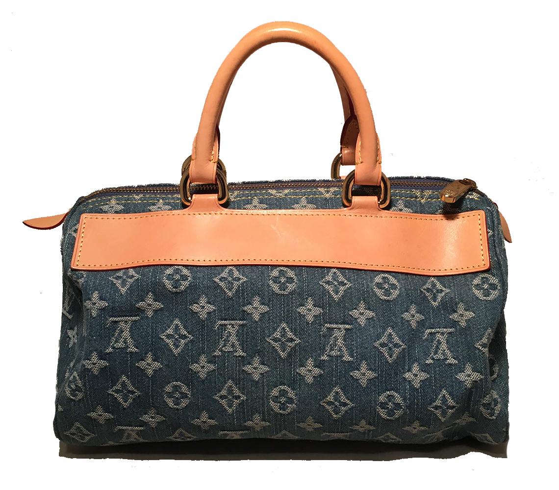 Black Louis Vuitton Blue Jean Denim Monogram Neo Speedy Handbag