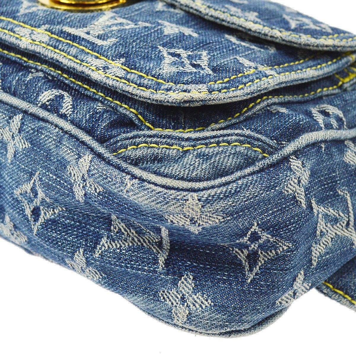 Louis Vuitton Blue Jean Monogram Bum Fanny Pack Waist Belt Bag In Good Condition In Chicago, IL