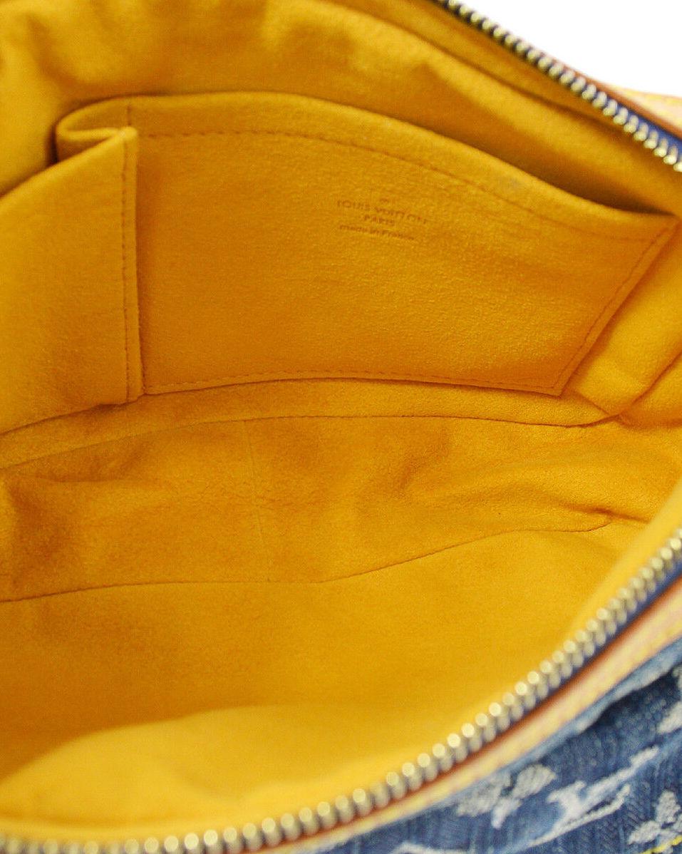 Louis Vuitton Blaue Jean Monogramm Gürteltasche mit Gürteltasche in Maulwurffarben 4