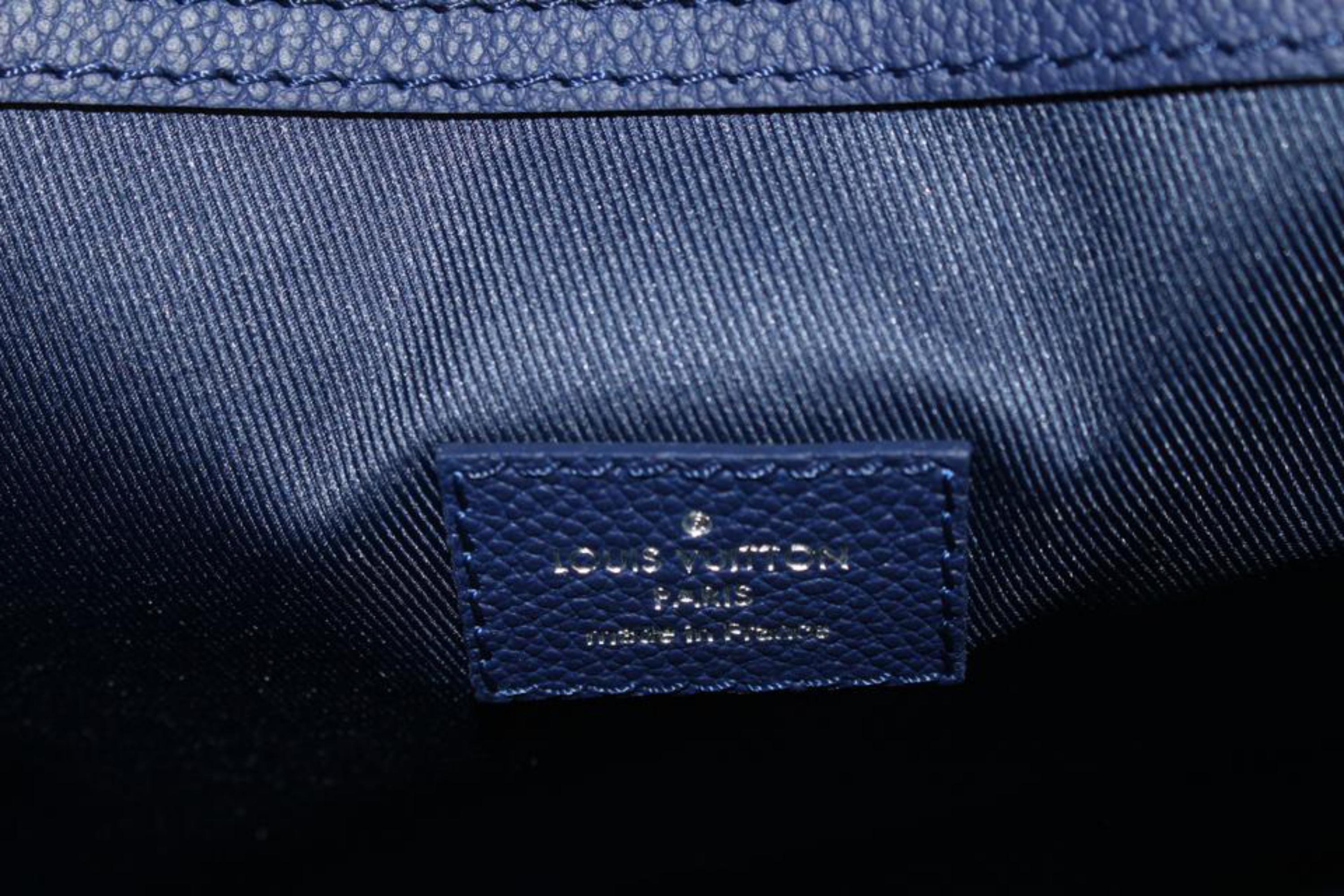 Louis Vuitton Bandoulière Keepall en cuir bleu 55 Duffle 5577lk67s en vente 7