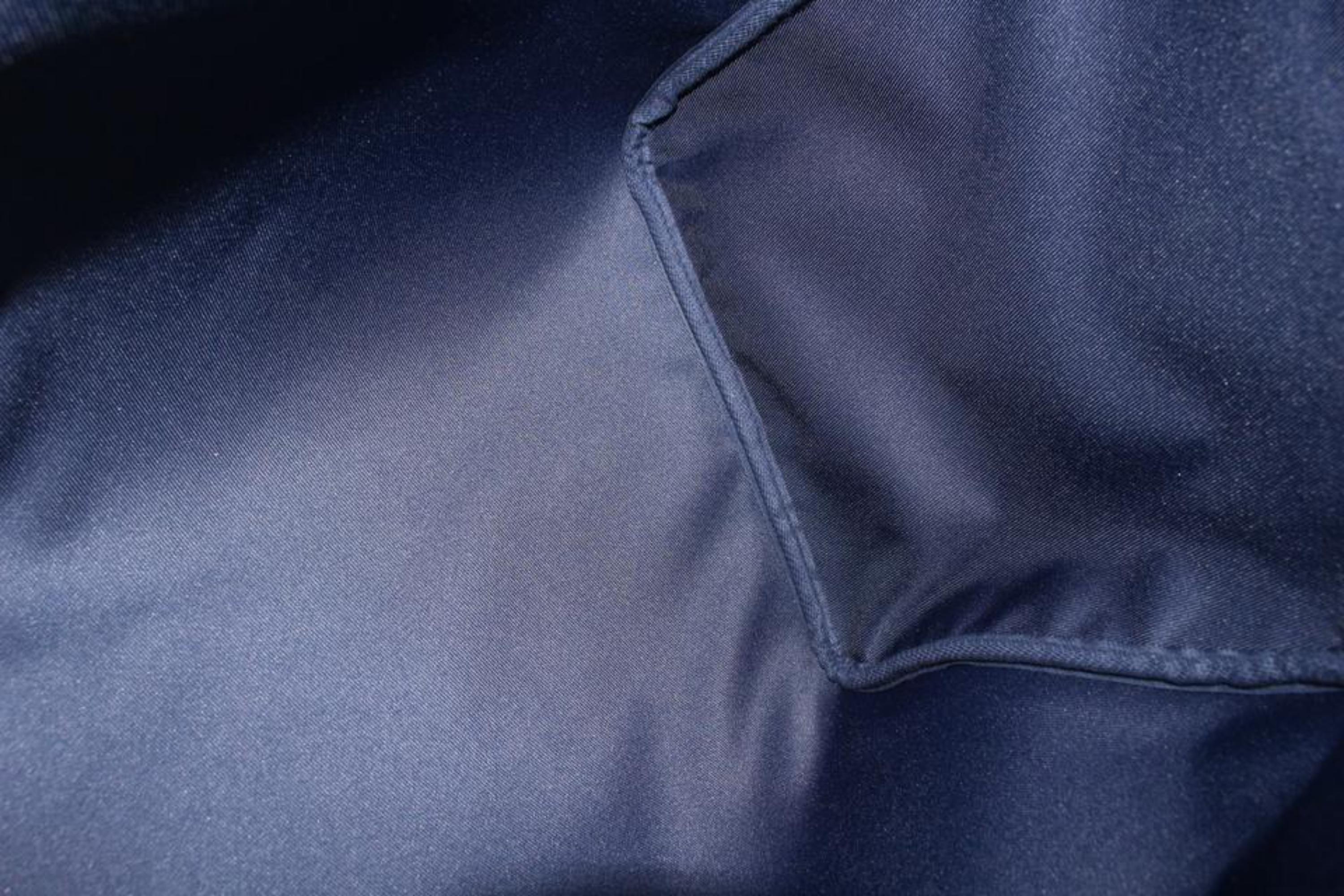 Louis Vuitton Blue Leather Bandana Keepall Bandouliere 55 Duffle 5577lk67s For Sale 2