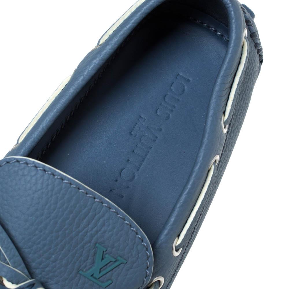 Louis Vuitton Blue Leather Bow Arizona Mocassin Size 41 2