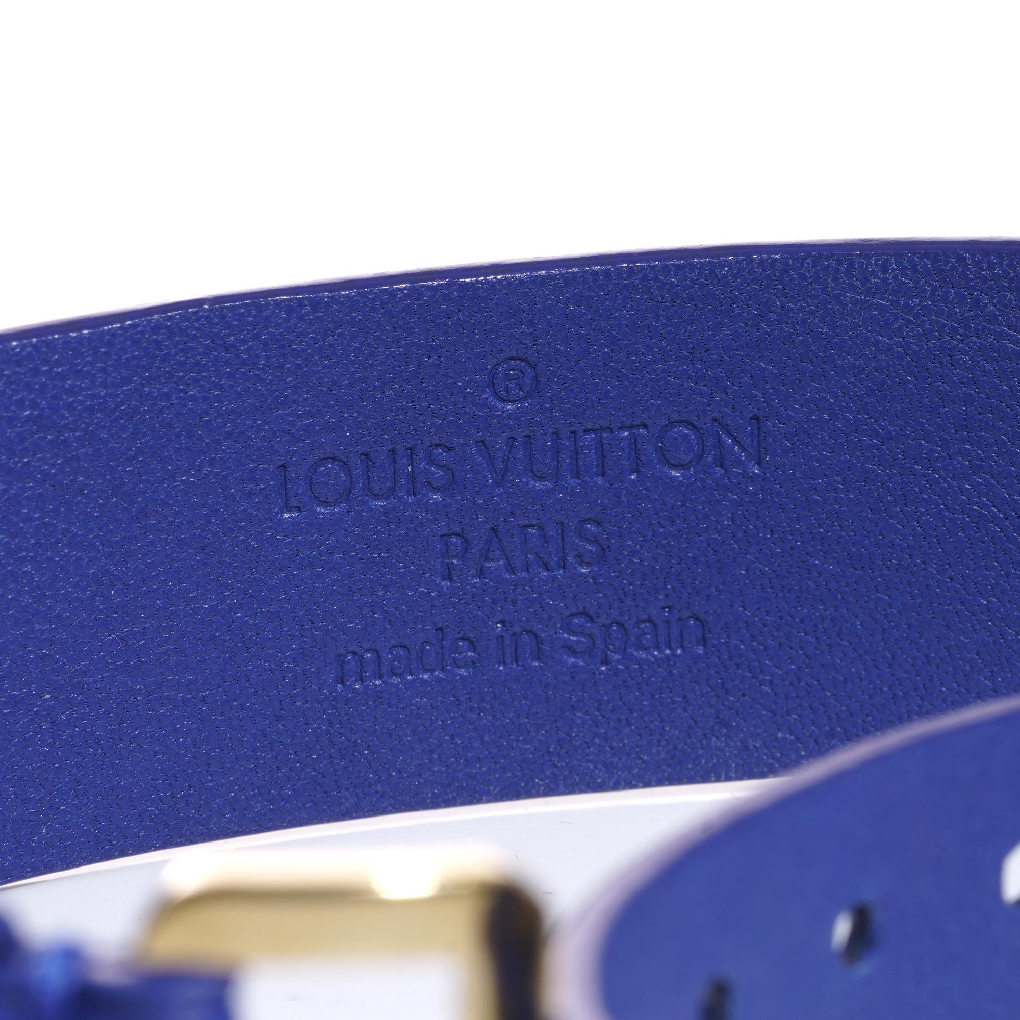Louis Vuitton Blue Leather belt bracelet For Sale 4