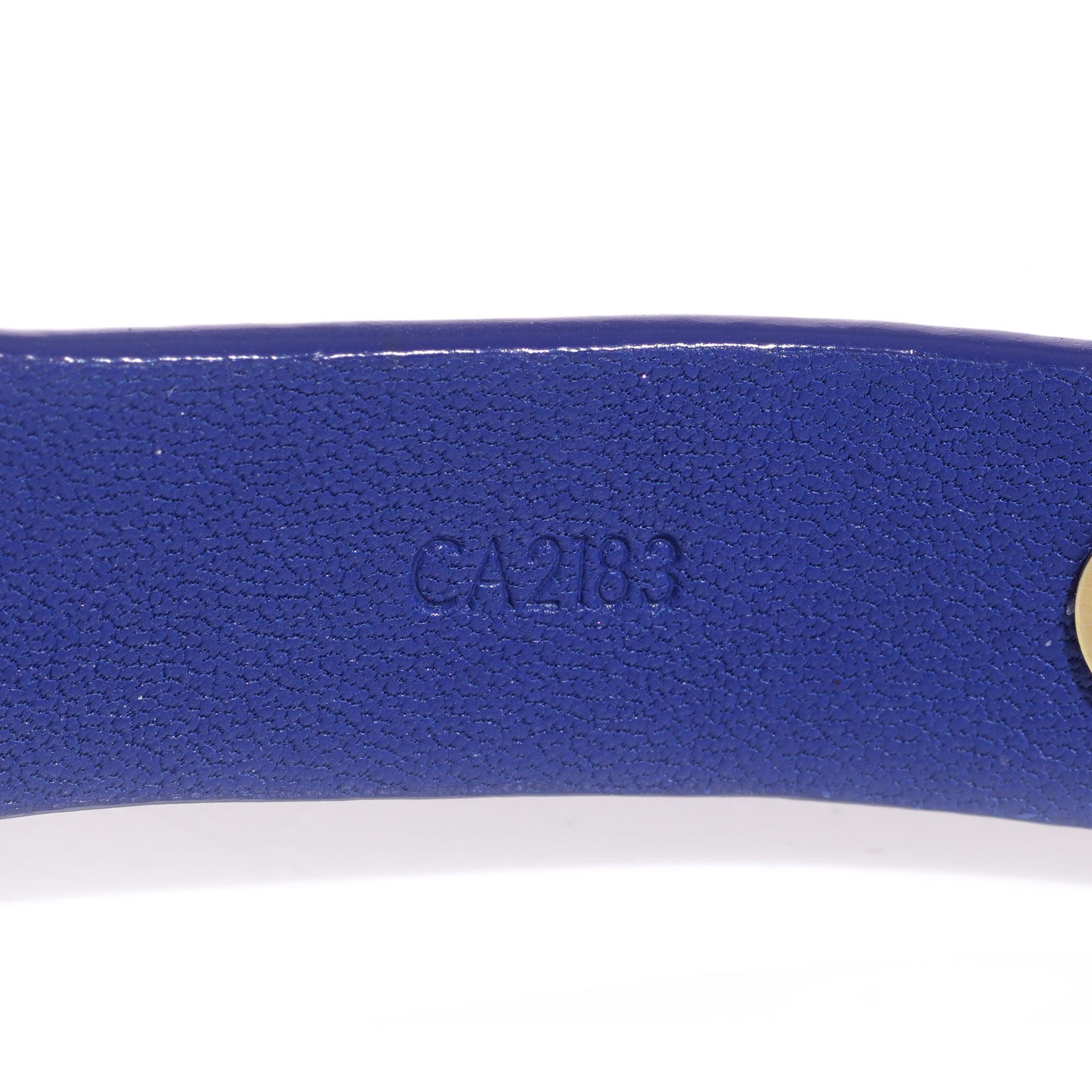 Louis Vuitton Blue Leather belt bracelet For Sale 2