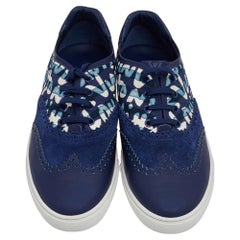 Louis Vuitton Blue Leather Canvas Stephen Sprouse Low Top Sneakers Size 41