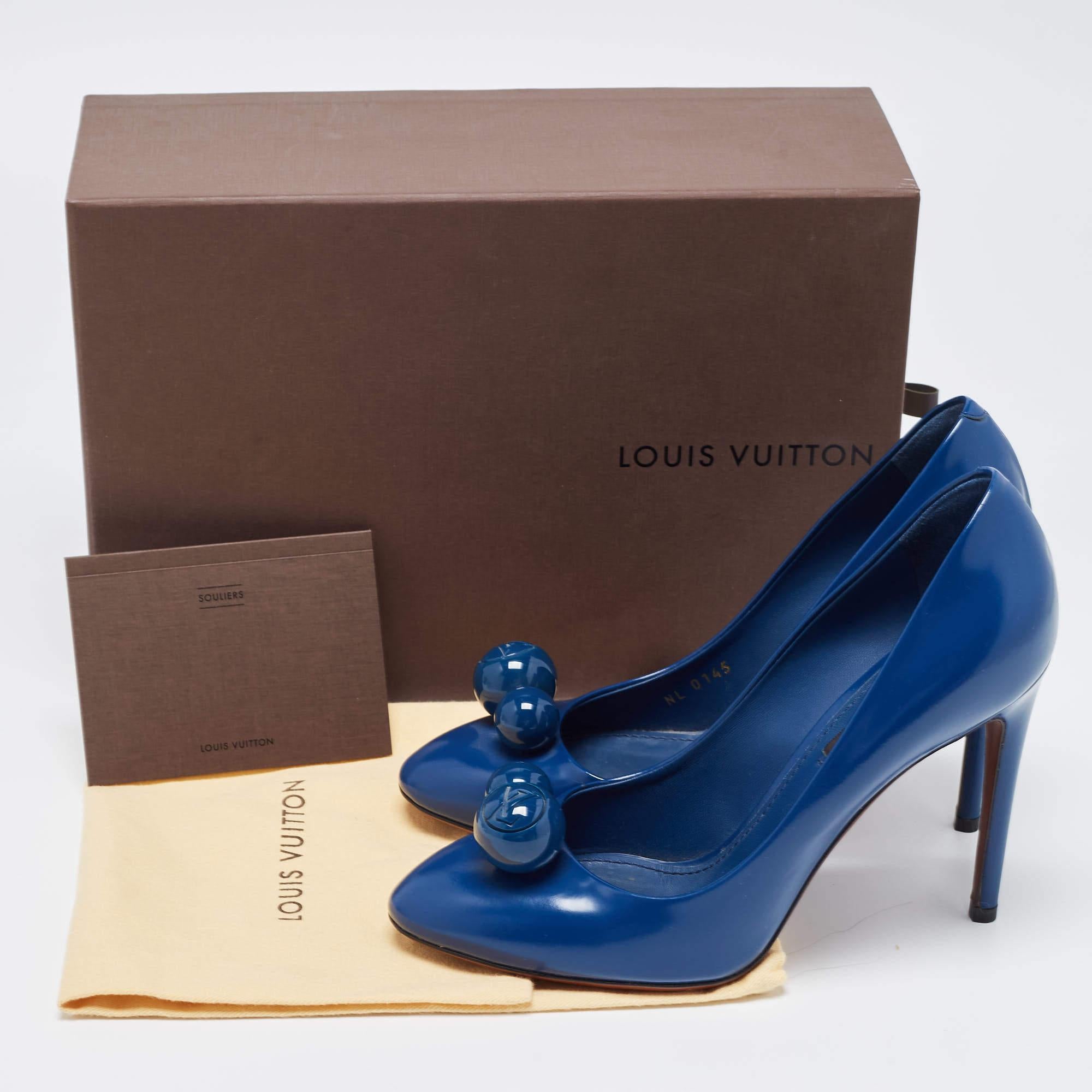 Louis Vuitton Blue Leather Dice Pumps Size 37 3