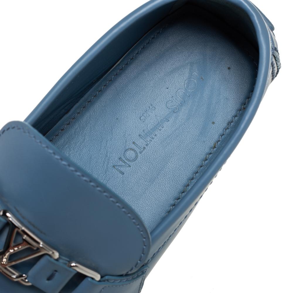 Men's Louis Vuitton Blue Leather Hockenheim Loafers Size 43