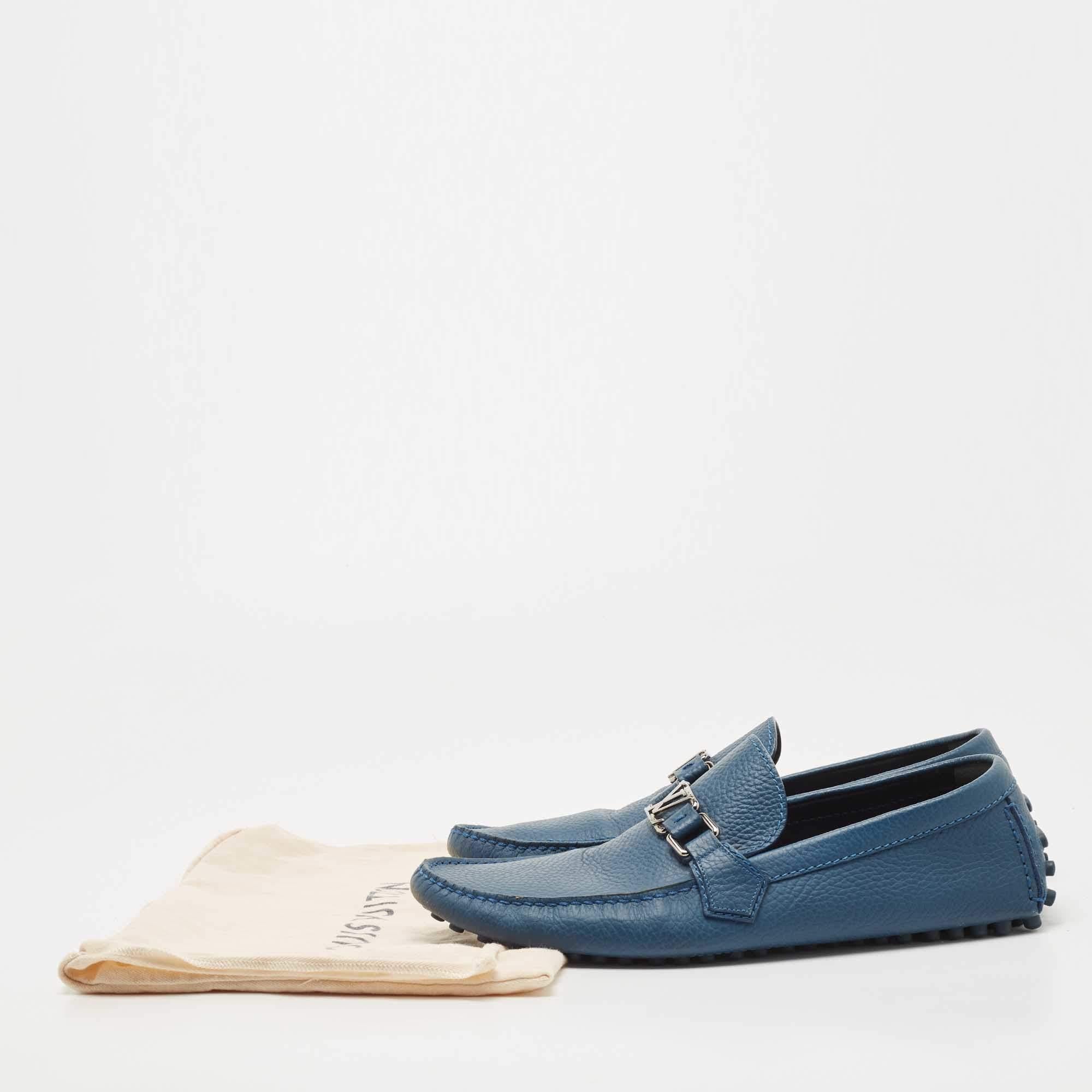 Louis Vuitton Blue Leather Hockenheim Loafers Size 43 4