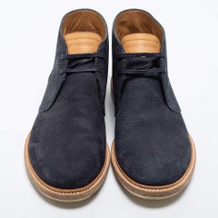 Louis Vuitton Blue Leather Lace Up Boots Size 42
