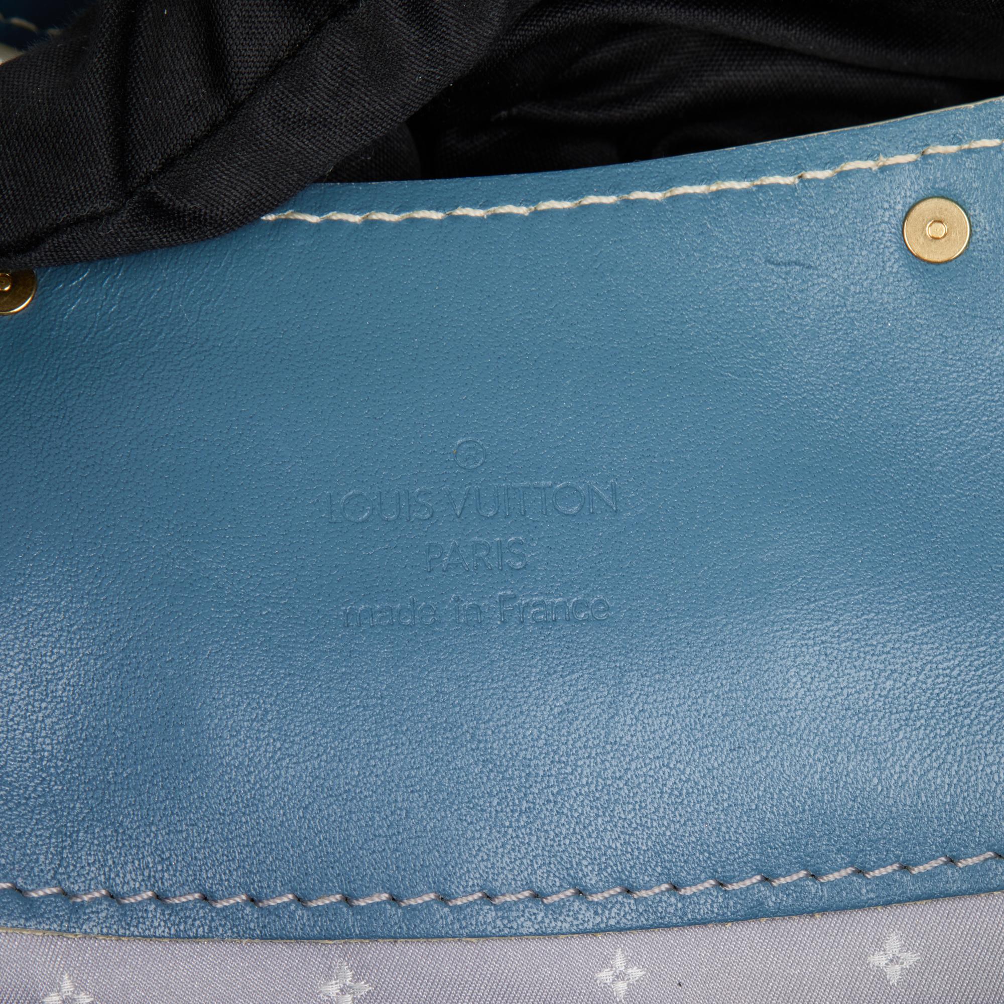 LOUIS VUITTON Blue Leather L'Affriolant with Port Tresor International Wallet 7