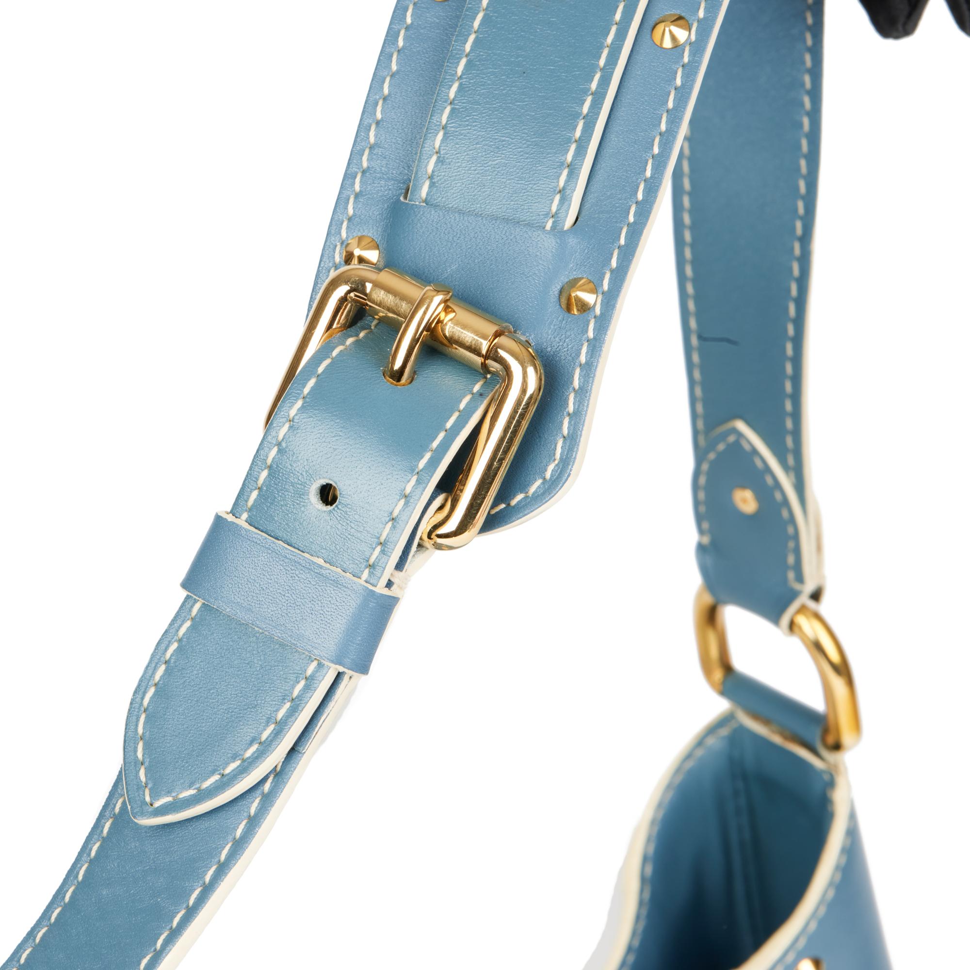 LOUIS VUITTON Blue Leather L'Affriolant with Port Tresor International Wallet 5