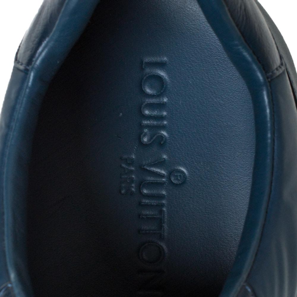 Men's Louis Vuitton Blue Leather Leisure Low Top Sneakers Size 42