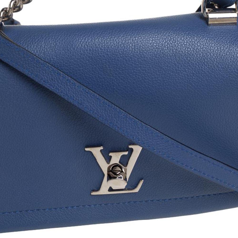 Louis Vuitton Blue Leather Lockme II BB Bag 5