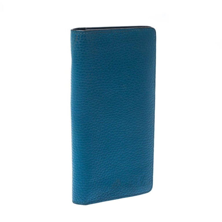Louis Vuitton Blue Leather Long Wallet For Sale at 1stDibs
