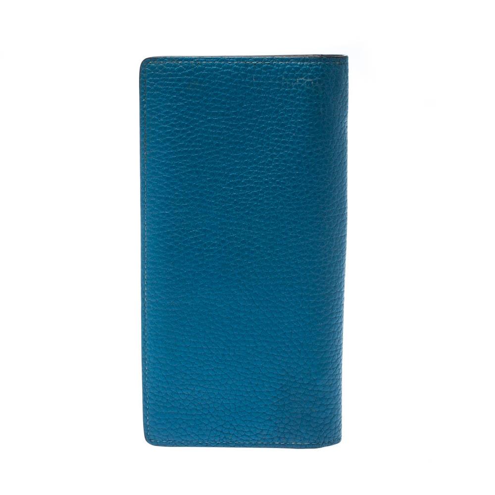 Louis Vuitton - Portefeuille long en cuir bleu Pour femmes en vente