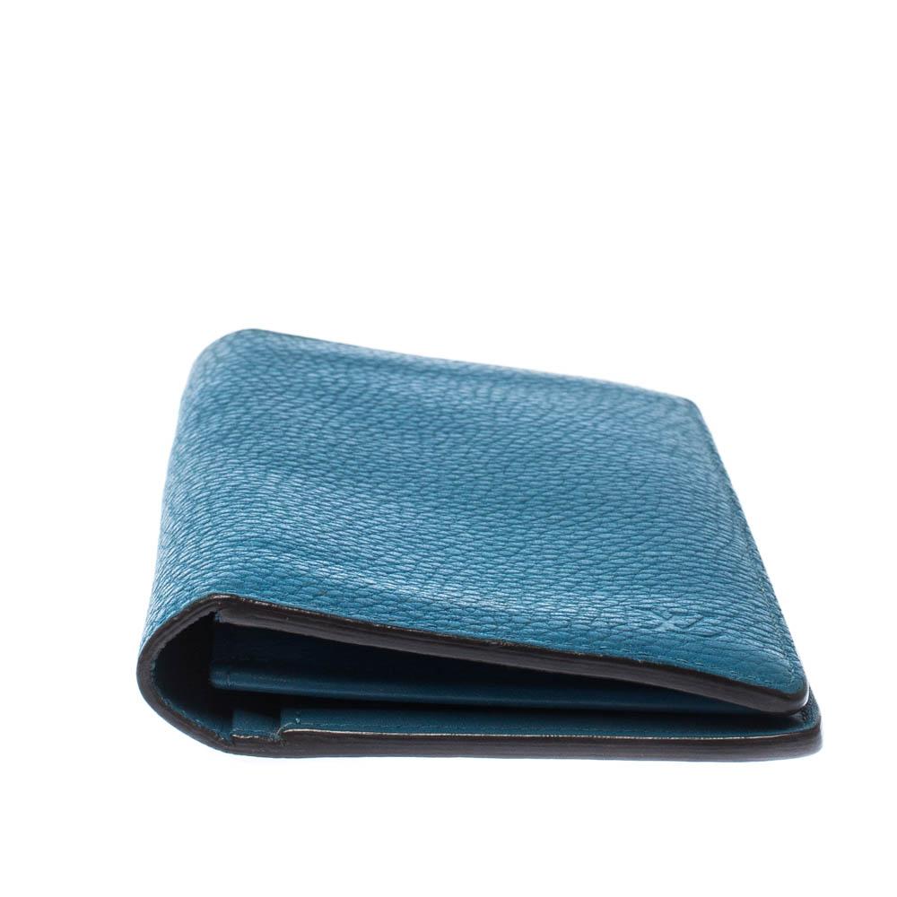 Langes Portemonnaie von Louis Vuitton aus blauem Leder im Angebot 1