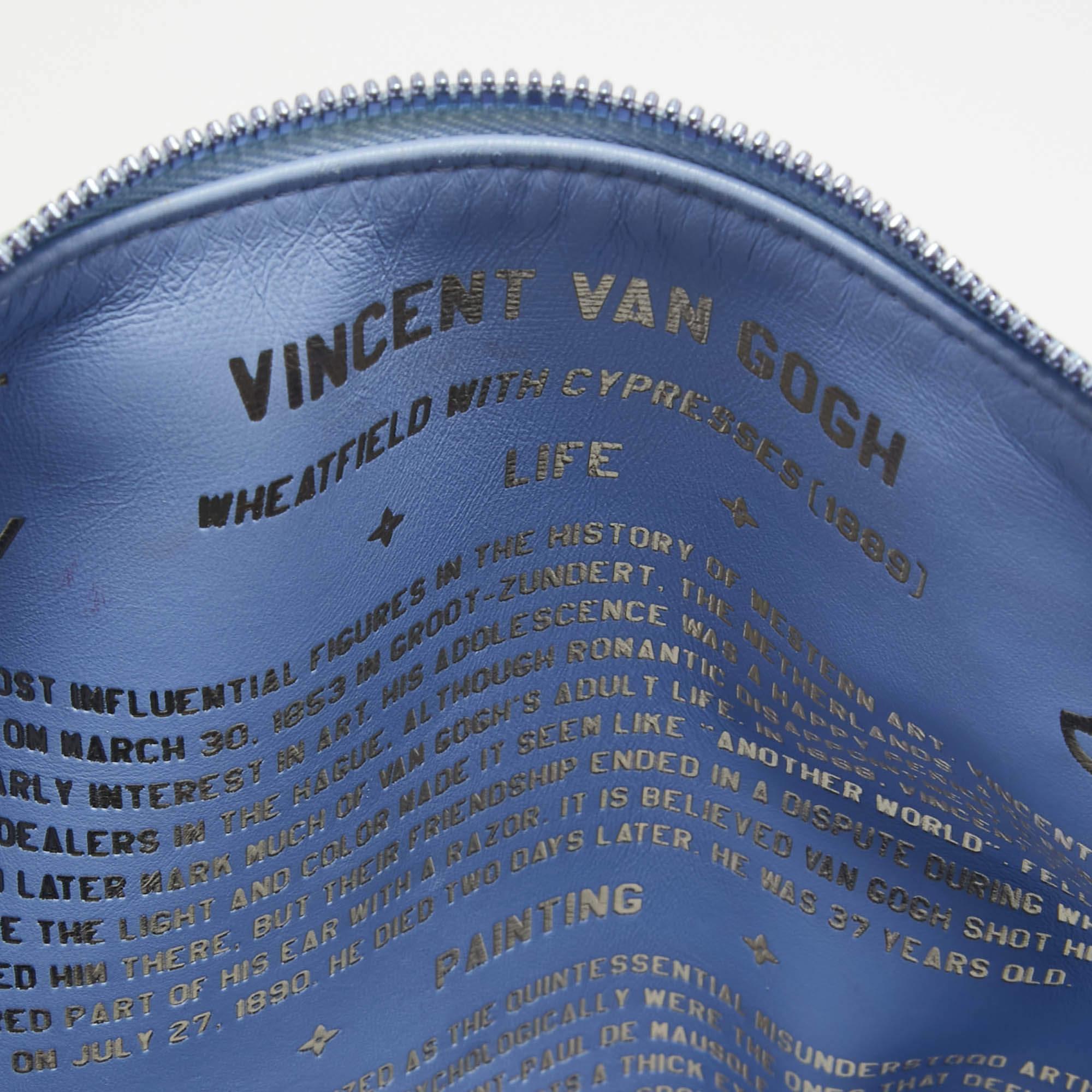 Louis Vuitton Blue Leather Masters Van Gogh Speedy 30 Bag For Sale 7